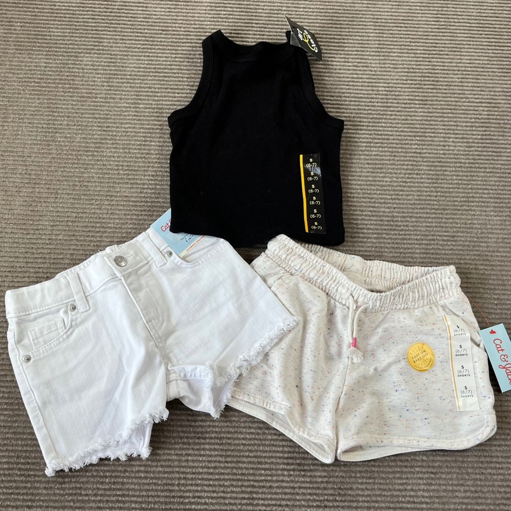 Girls Sz S Tank & Shorts Bundle Art Class Cat & Jack GIRLS NWT SZ S BUNDLE